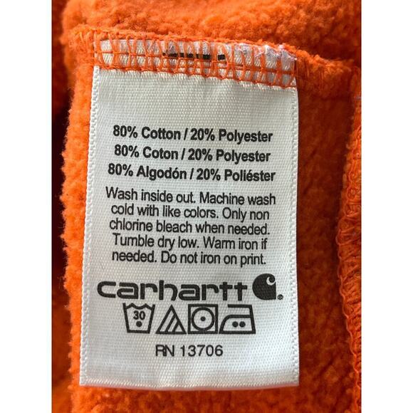 Carhartt Youth Boys M 10-12 Pullover Hoodie Spell-out Sleeve FLAW Outdoors - Picture 6 of 8